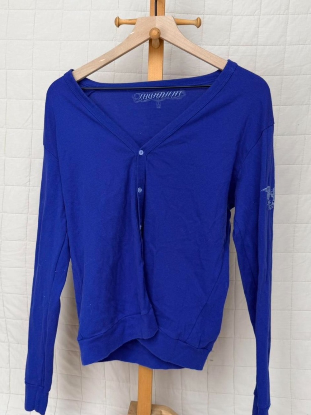 Source Unknown Royal Blue Button-Front V‑Neck Cardigan